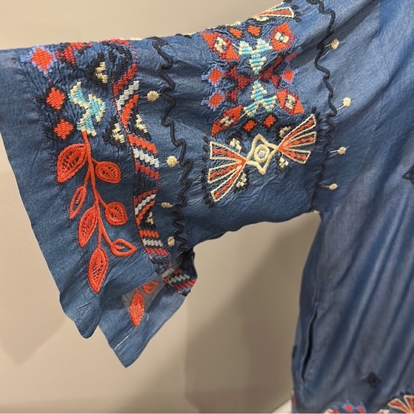 Johnny Was Mareen Heavily Embroidered Chambray Kimono Jacket NWT (Oversized) - Picture 10 of 12